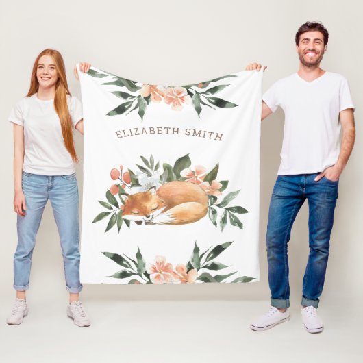 Rustikaler Waldwald Niedlicher Schlaffuchs Fleecedecke (Beispiel)