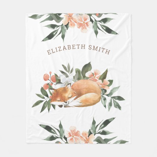 Rustikaler Waldwald Niedlicher Schlaffuchs Fleecedecke (Vorderseite)