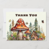 Rustikaler Waldwald Pilzsäulendusche Fall Dankeskarte (Vorderseite)