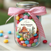 Rustikaler Waldwald Pilzsäulendusche Fall Runder Aufkleber