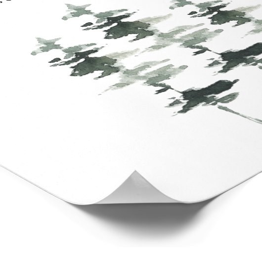 Rustikaler Waldwald-Polterabend bevorzugt Poster (Ecke)