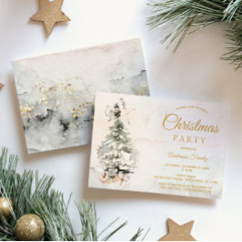 Rustikaler Wasserbaum Familienweihnachtliches Part Einladung