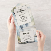 Rustikaler Wasserfall Boho Wedding All In One Einladung (Abreißen)