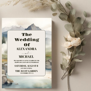Rustikaler Wasserfall Boho Wedding Einladung
