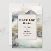Rustikaler Wasserfall Boho Wedding Save The Date (Vorderseite)