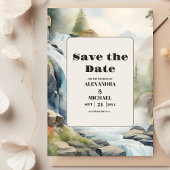 Rustikaler Wasserfall Boho Wedding Save The Date