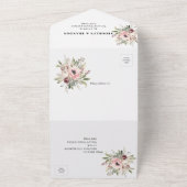 rustikaler Wasserfarben-Blumenstrauß All In One Einladung (Außenbereich)