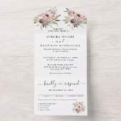 rustikaler Wasserfarben-Blumenstrauß All In One Einladung (Innen Boden)