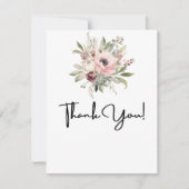 rustikaler Wasserfarben-Blumenstrauß Dankeskarte (Vorderseite)