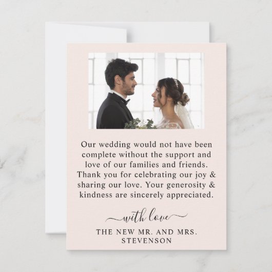 rustikaler Wasserfarben-Blumenstrauß Dankeskarte (Rückseite)