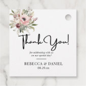 rustikaler Wasserfarben-Blumenstrauß Geschenkanhänger (Rückseite)