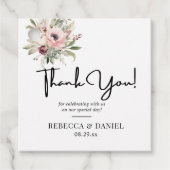 rustikaler Wasserfarben-Blumenstrauß Geschenkanhänger (Vorderseite)