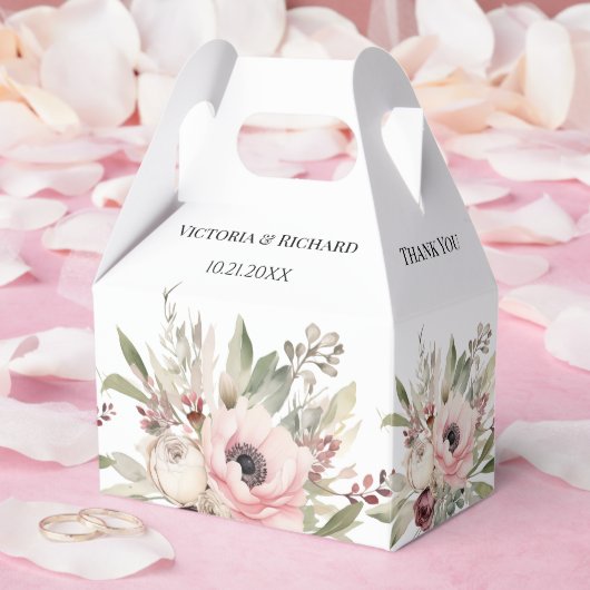 rustikaler Wasserfarben-Blumenstrauß Geschenkschachtel (Hochzeit)