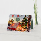 Rustikaler Wasserfarben-Camping-Weihnachtsschmuck (Vorderseite)