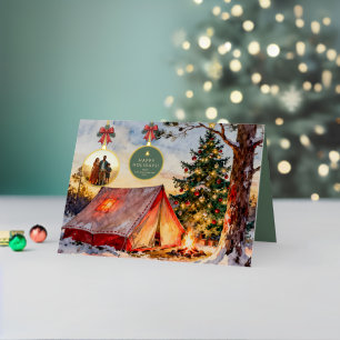 Rustikaler Wasserfarben-Camping-Weihnachtsschmuck 