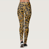Rustikaler Wasserfarben-Gepard-Druck Leggings (Rückseite)