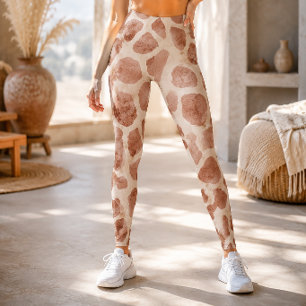 Rustikaler Wasserfarben-Giraffen-Tierdruck Leggings