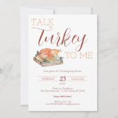 Rustikaler Wasserfarben Herbst Türkei Erntedank Einladung (Vorderseite)