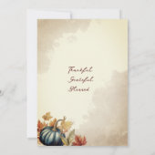 Rustikaler Wasserfarben Rosa Orange Pumpkin Ernted Einladung (Rückseite)