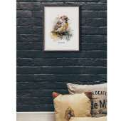 Rustikaler Wasserfarben-Spatz, individuell Poster