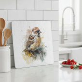 Rustikaler Wasserfarben-Spatz Schneidebrett