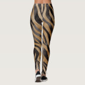 Rustikaler Wasserfarben-Tiger-Tierdruck Leggings (Rückseite)