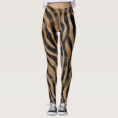 Rustikaler Wasserfarben-Tiger-Tierdruck Leggings (Vorderseite)