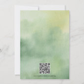 Rustikaler Wasserfarben-Wald Immergrün QR-Code Save The Date (Rückseite)