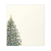 Rustikaler Wasserfarben-Weihnachtsbaum Weihnachtsf Notizblock (Vorderseite)