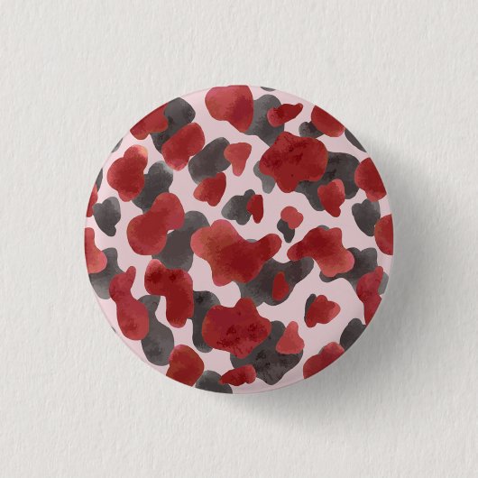 Rustikaler Wasserfarben-Wintertierdruck Button (Vorderseite)