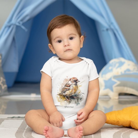 Rustikaler Wasserfarbenammer, kundenspezifisch Baby Strampler