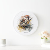 Rustikaler Wasserfarbenammer, kundenspezifisch Große Wanduhr (Zuhause)