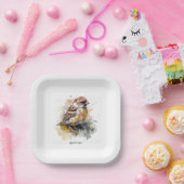 Rustikaler Wasserfarbenammer, kundenspezifisch Pappteller (Party)