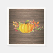 Rustikaler Wasserfarbenfall Kürbis Herbst Serviette (Vorderseite)