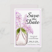 Rustikaler Wasserfarbenfrost Jar von Lilac-Blume H Save The Date (Vorne/Hinten)