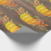 Rustikaler Wasserfarbenkürbis Herbst Geschenkpapier (Ecke)
