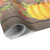 Rustikaler Wasserfarbenkürbis Herbst Geschenkpapier (Rolleneckpunkt)