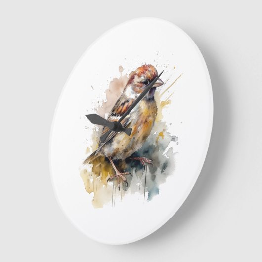 Rustikaler Wasserfarbenspark Große Wanduhr (Winkel)