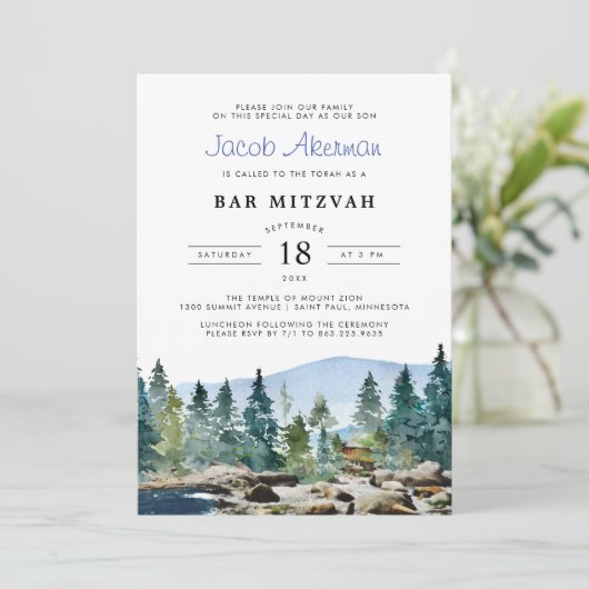 Rustikaler Wasserfarbenstall | Bar Mitzvah (Stehend Vorderseite)