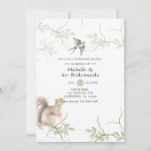 Rustikaler Wasserfarbenwald Bridesmaids Luncheon Einladung (Vorderseite)