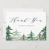 Rustikaler Wasserfarbenwald - Wald zum Geburtstag Dankeskarte (Vorderseite)