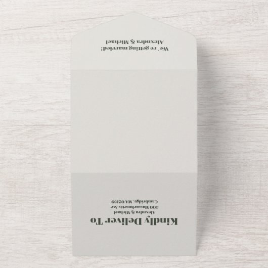 Rustikaler Wasserfarbenwald Winter All In One Einladung (Außenbereich)