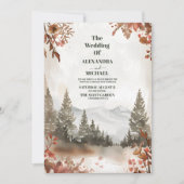 Rustikaler Wasserfarbenwald Winter Einladung (Vorderseite)