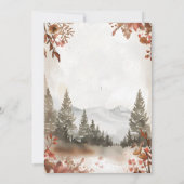 Rustikaler Wasserfarbenwald Winter Einladung (Rückseite)