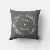 Rustikaler Watercolor verlässt Braut- und Kissen (Rückseite)