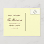 Rustikaler Wechsel der Adresse Mason Jar Sunflower Ankündigungspostkarte (Rückseite)