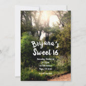 Rustikaler Weg Blumen verzauberter Wald Süß 16 Einladung (Vorderseite)