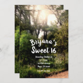 Rustikaler Weg Blumen verzauberter Wald Süß 16 Einladung (Vorne/Hinten)