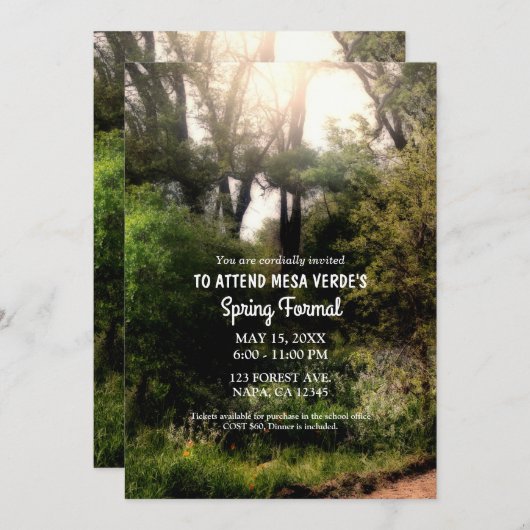 Rustikaler Weg Flora verzauberter Waldfrühling For Einladung (Vorne/Hinten)