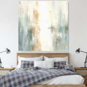 Rustikaler weicher staubblauer brauner cremiger ab leinwanddruck (Insitu (Schlafzimmer))